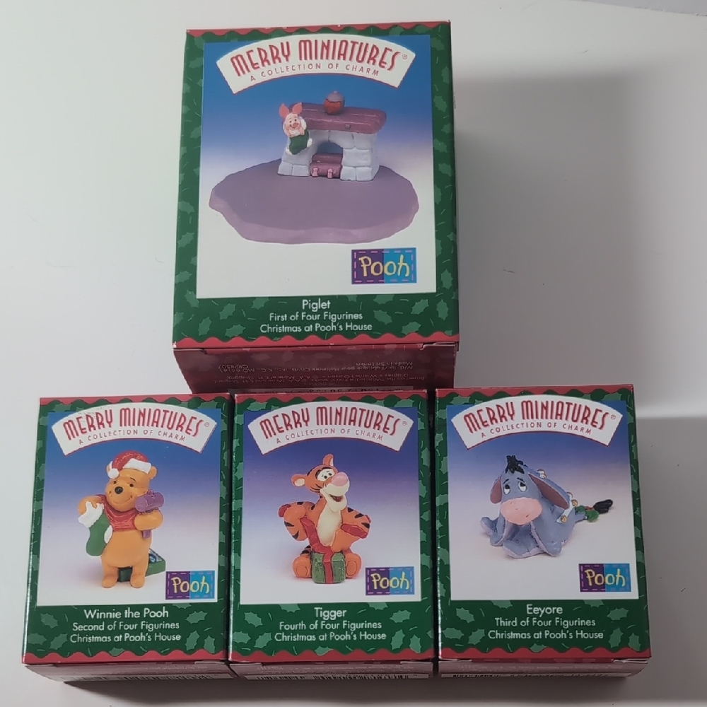 Vintage Disney Merry Miniatures Pooh & Friends Figurine Set, 1999 IOB! NEW!